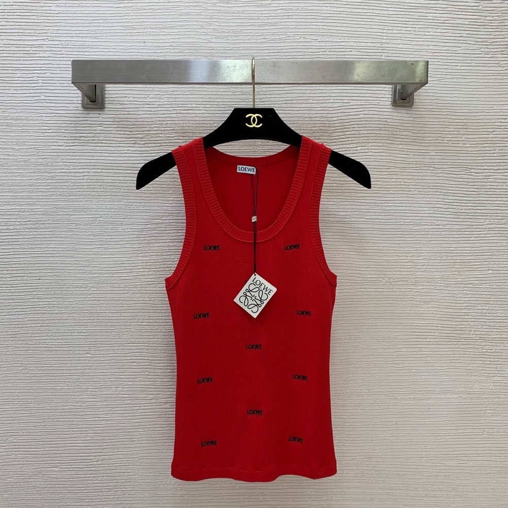 Loewe Red Logo Ribbed Tank